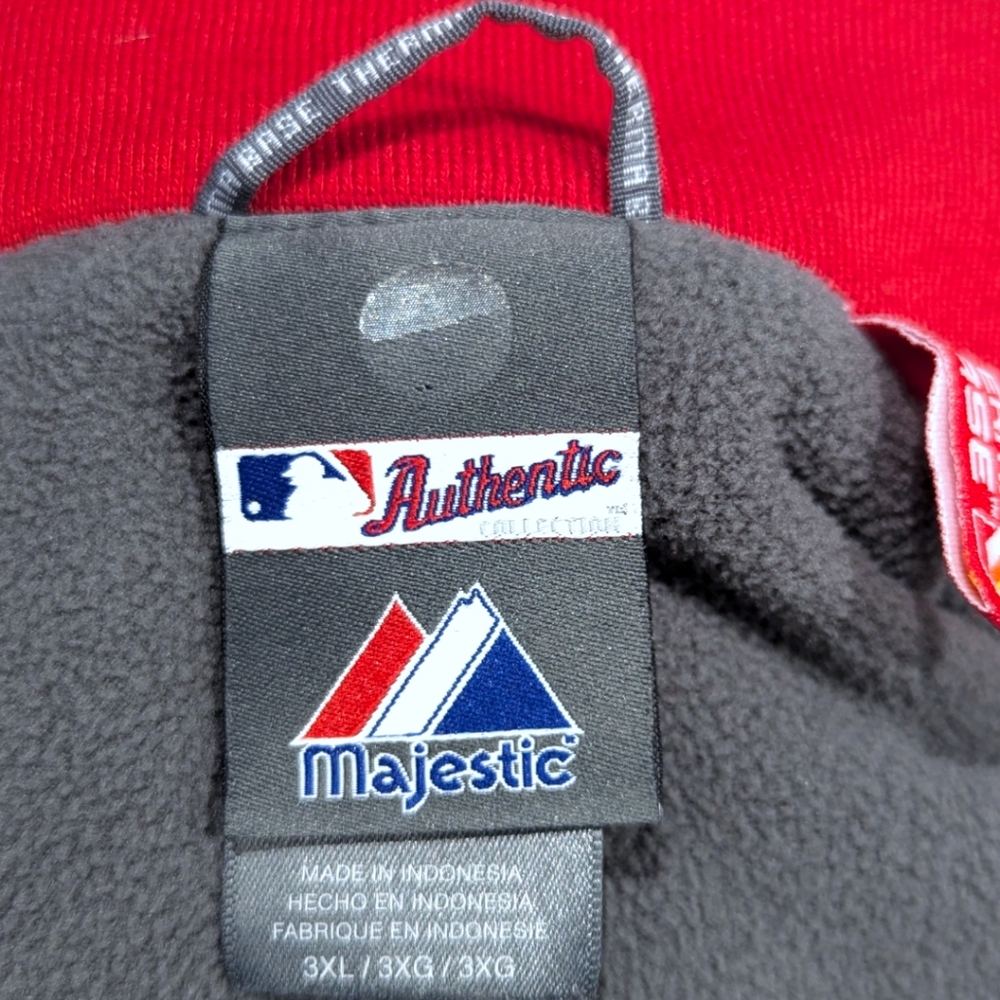 Chicago Cubs Majestic Authentic Jacket Men's 3XL Blue Full Zip Fleece Lined - Picture 3 of 6